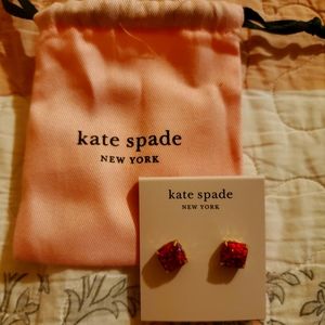 Kate spade red stud earrings